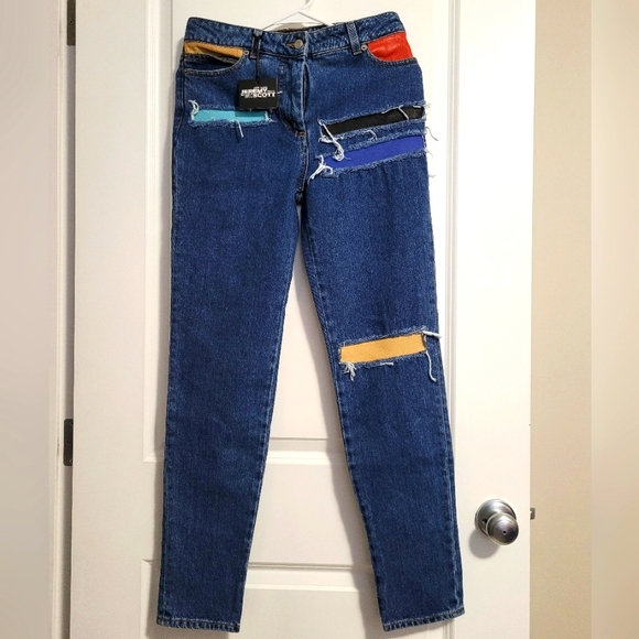 NWT Jeremy Scott Patchwork Jeans Size 6 Made in Italy - Picture 1 of 12